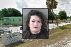 Woman found drinking alcohol behind Head Start Day Care facility in Fellsmere.