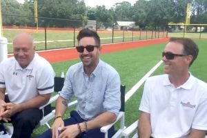 Country music artist Jake Owen, Baltimore Orioles legend Cal Ripken Jr., and NASCAR champion Kevin Harvick in Vero Beach.