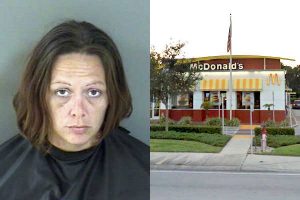 Vero Beach woman was arrested at a McDonald's after she spit, kicked, and punched the restaurant manager.