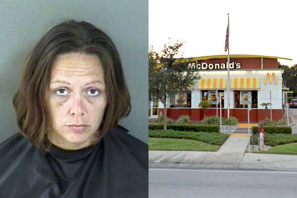 Vero Beach woman was arrested at a McDonald's after she spit, kicked, and punched the restaurant manager.