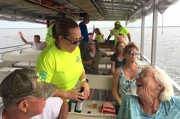 Amy Dunne of Islamorada Beer Company speaking with participants.