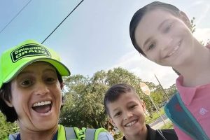 Sebastian crossing guard Tinamarie Ioffredo (left) has been nominated for the 2018 Florida School Crossing Guard of the Year award.