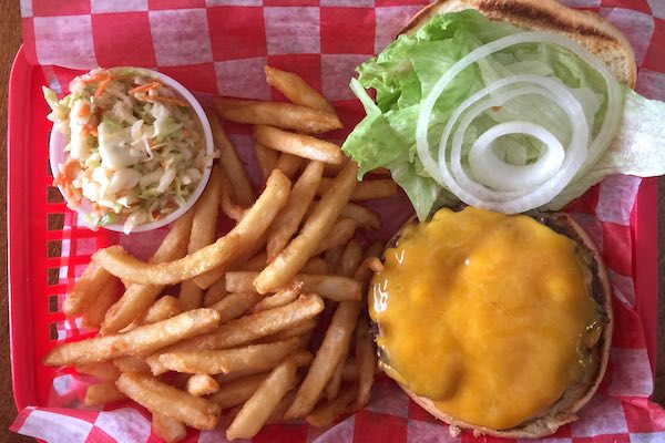 A great cheeseburger for lunch at Portside Pub & Grille in Sebastian, Florida.