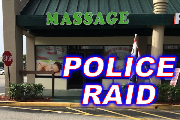 Police raided several massage parlors in Indian River County, Florida.