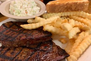 Meatloaf dinner at Woody's Bar-B-Q in Sebastian, Florida.