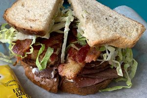 Club sandwich at Sandwich Shack in Sebastian, Florida.