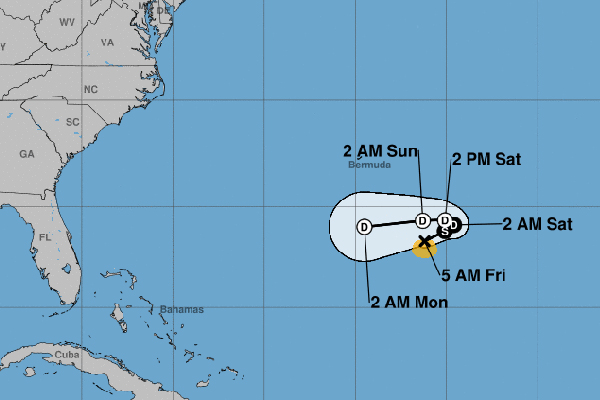 Tropical Storm Karen to dissipate in about four days.