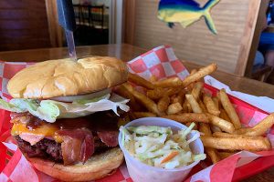 The Ultimate BBQ Burger at Portside Pub & Grille in Sebastian, Florida.