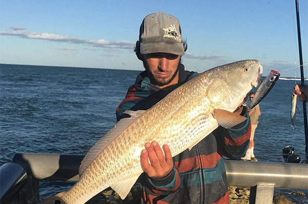 Jacob Barker caught a redfish at the Sebastian Inlet.