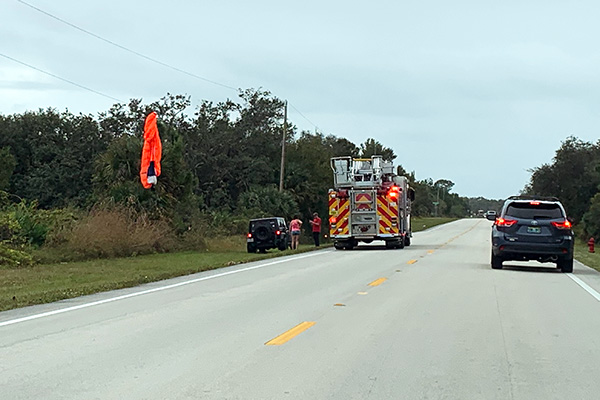 A jumper with Skydive Sebastian missed the airport and landed near Roseland Road.