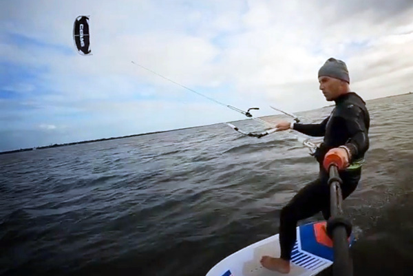 Kitesurfing in Sebastian, Florida.