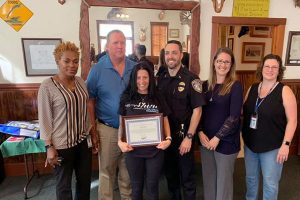 Tinamarie Ioffredo, center, has been named Florida's Crossing Guard of the Year.