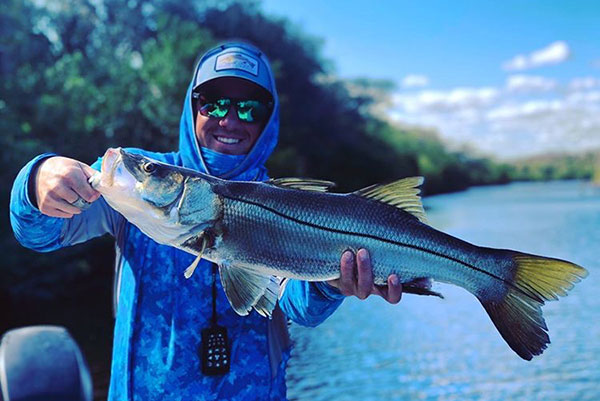 Fly fishing in the Indian River Lagoon in Sebastian, Florida.