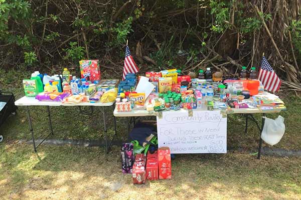 Food pantry in Sebastian, Florida.