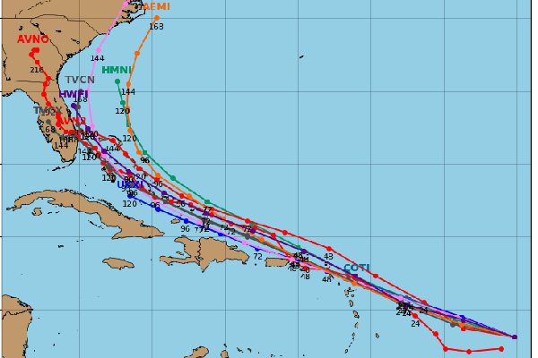 Invest 92L spaghetti models.