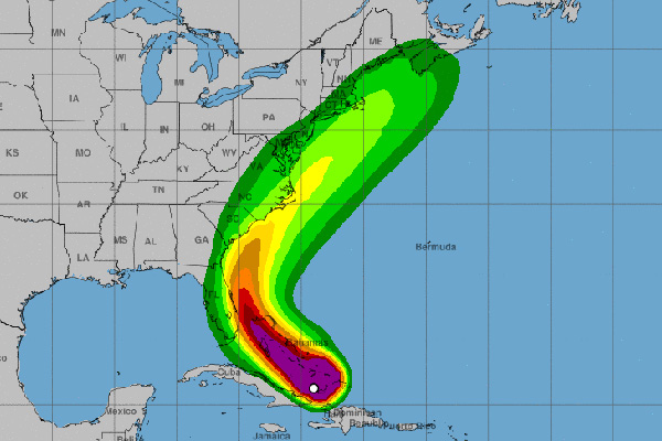 Hurricane Watch for Indian River County and Brevard County.