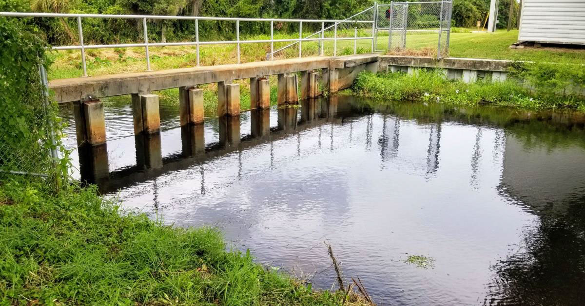 Unblocked drainage in Sebastian, Florida.