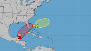 Tropical depression moving towards Florida / Courtesy of NOAA