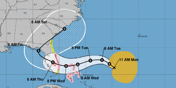 Hurricane Watch for Sebastian, Vero Beach (NOAA)