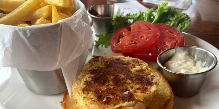 Crab Cake sandwich at Mo-Bay Grill in Sebastian.