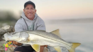 Chris Giuffrida with a snook at Sebastian Inlet