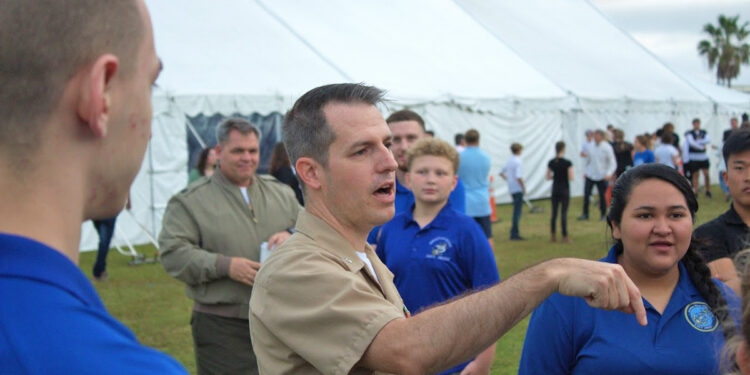 Color Guard and Cadets of Sebastian River High School’s Navy Junior Reserve Officers Training Corps (NJROTC)