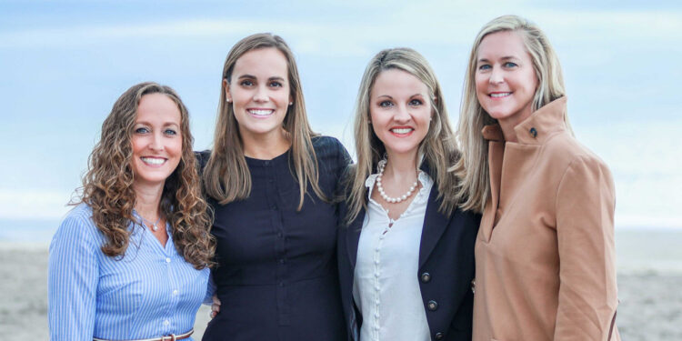 Pictured from left to right: Dr. Christina Namvar, Meredith Kitchell PA-C, Dr. Kristy Crawford, and Dr. Lindsey Bruce