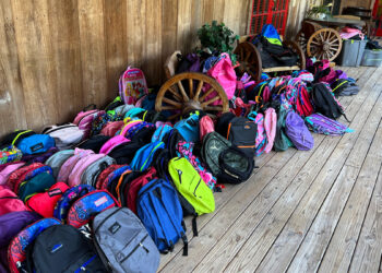 Bookbags at LaPorte Farms