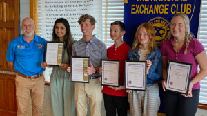 Pictured left to right: Sebastian Exchange Club Student Coordinator Adam Preuss, Zahra Qizilbash, Christopher Cheries, Amelia Pasqualone, Layla English and Hadleigh Brown