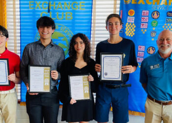 Pictured L-R Gabriel Escamilla, Jake Rincon, Stefani Sanchez, Wyatt Walker, and student Co-ordinator Adam Preuss