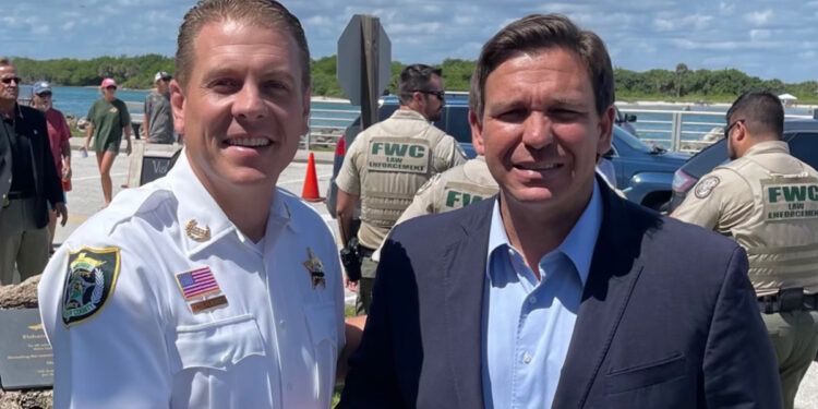 Sheriff Eric Flowers and Gov. Ron DeSantis